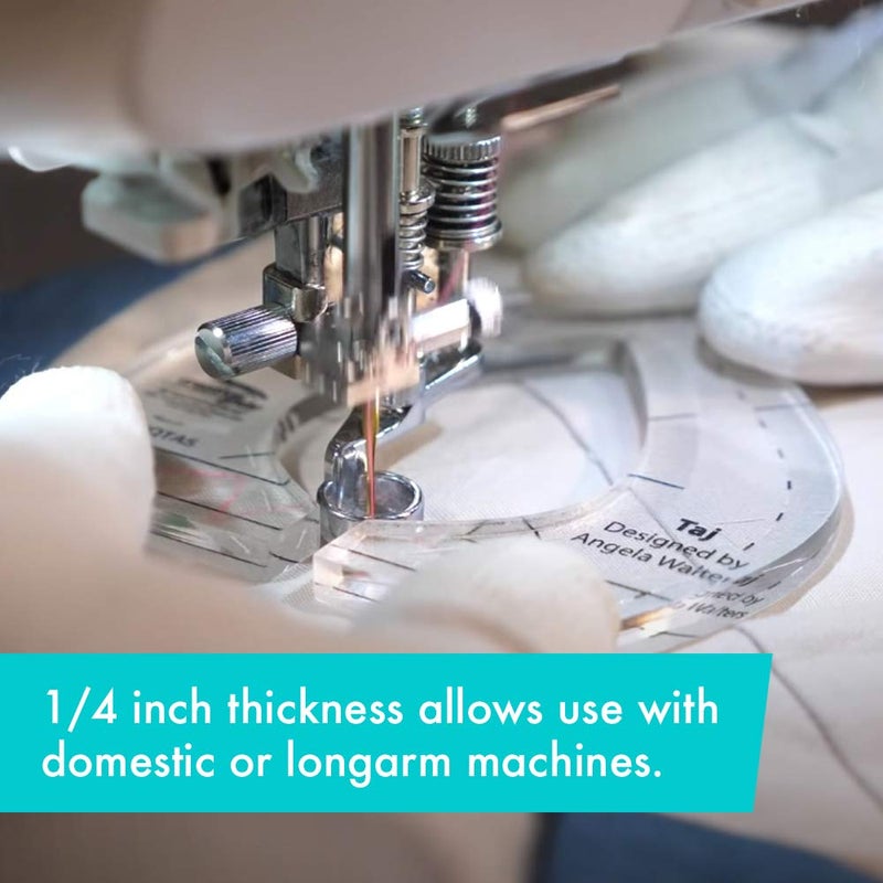 Creative Grids Machine Quilting Tool â€“ Taj â€“ CGRQTA5 â€“ Made in USA, Non-Slip Grip Acrylic Quilting & Sewing Template Ruler for Free-Motion Quilt Patchwork Design on Domestic Sewing & Longarm Machines - Image 2